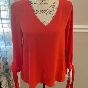 Cece red blouse NWT bin9